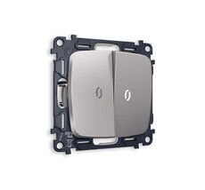 Выключатель двухклавишный проходной с подсветкой 5600K Ambrella Volt OMEGA QUANT MO504035_AMB