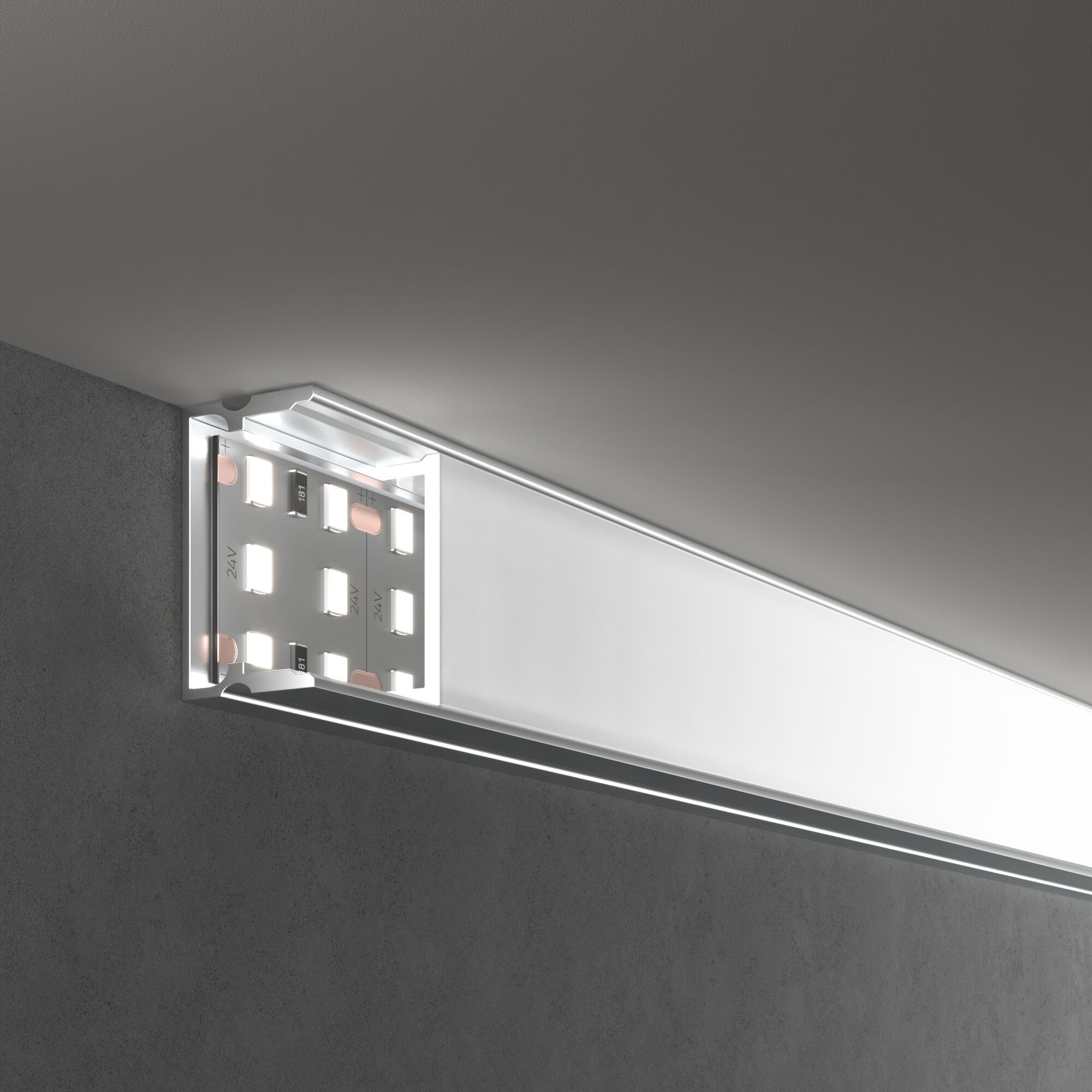 Накладной алюминиевый профиль для трехрядной LED ленты (под ленту до 18,5mm) Elektrostandard a062731_ES