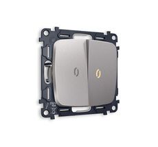 Выключатель двухклавишный проходной с подсветкой Ambrella Volt OMEGA QUANT MO504030_AMB