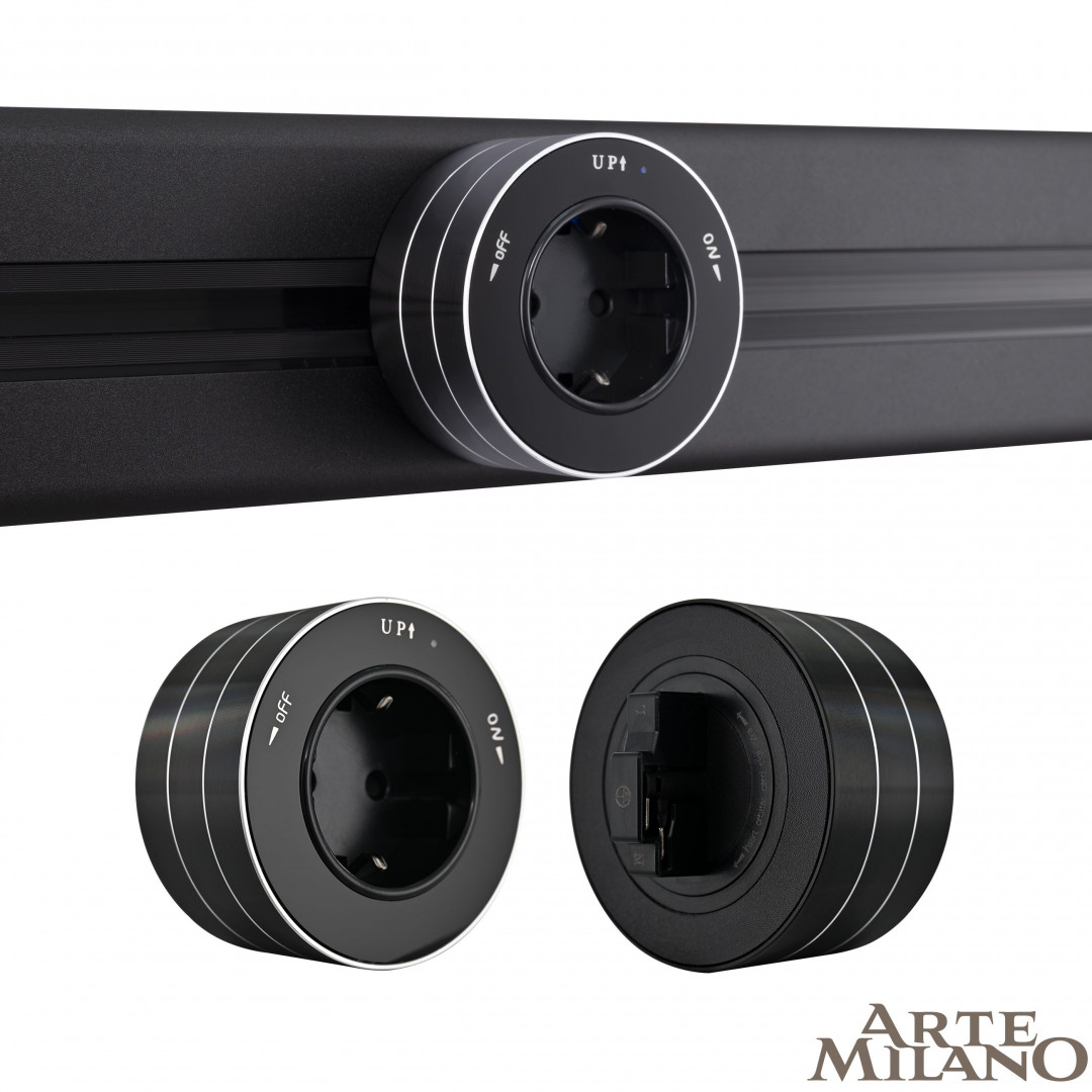 Трековая розетка Arte Milano track-sockets 380011TS/ES Black