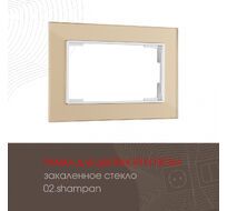 Рамка из закаленного стекла для двойной розетки Arte Milano 503.02-double.shampan