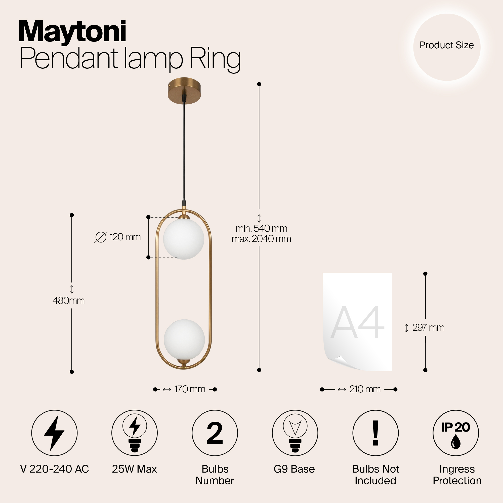 Подвесной светильник Maytoni Modern Ring MOD013PL-02BS1_MY