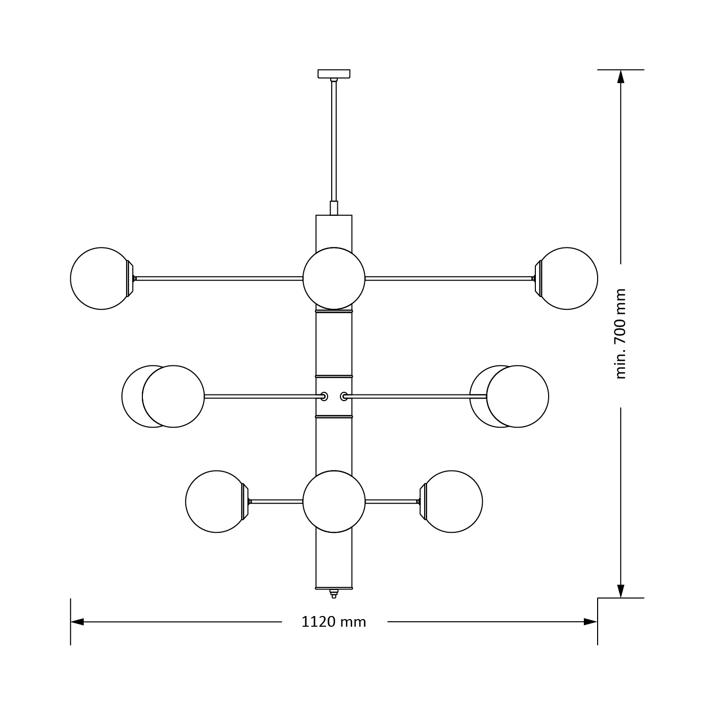 Подвесная люстра на штанге KUTEK MOOD Ultimo ULT-ZW-12(T)