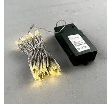 Гирлянда Нить на Батарейках 10м Шампань, 100 LED, Провод Прозрачный Силикон, IP65 EST100-4W10-8CH