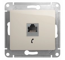 Телефонная розетка встраиваемая RJ-11 (молочный) Systeme Electric GSL000981T
