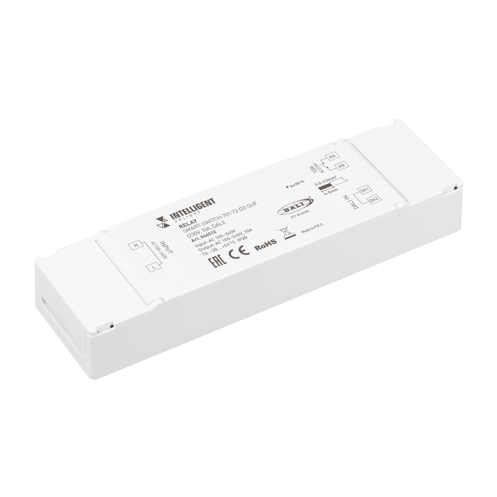 INTELLIGENT ARLIGHT Релейный модуль SMART-SWITCH-701-72-D2-SUF (230V, 10A, DALI) (IARL, IP20 Пластик, 5 лет) 046512 Arlight 046512_ARL