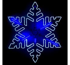 Светодиодная Снежинка Black Edition 1,3м Белая с Динамикой Синего Диода 24В, Дюралайт на Металлическом Каркасе, IP54 LTC LC-13136 LC-13136