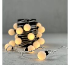 Гирлянда Шарики 5м Тепло-Белая 220В, Диаметр Шарика 40мм, 20 LED, Провод Прозрачный Силикон, IP65 LTC HB20-10-2WW HB20-10-2WW