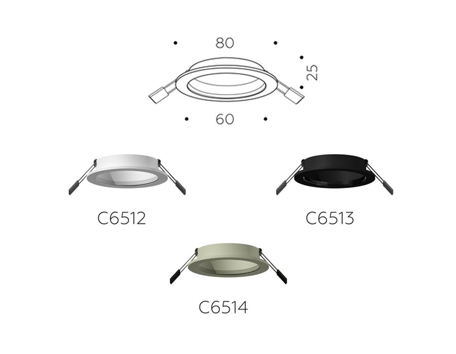 Корпус светильника встраиваемый для насадок DIY SPOT C6512_AMB
