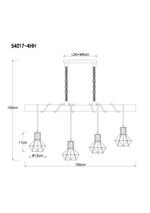 Подвесной светильник Globo Priska 54017-4HH_GL
