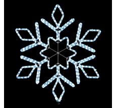 Светодиодная Снежинка 0,8м Белая, Дюралайт на Металлическом Каркасе, IP54 LC-13090
