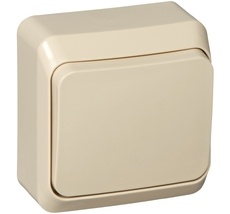 Выключатель накладной одноклавишный (кремовый) Systeme Electric BA10-001K
