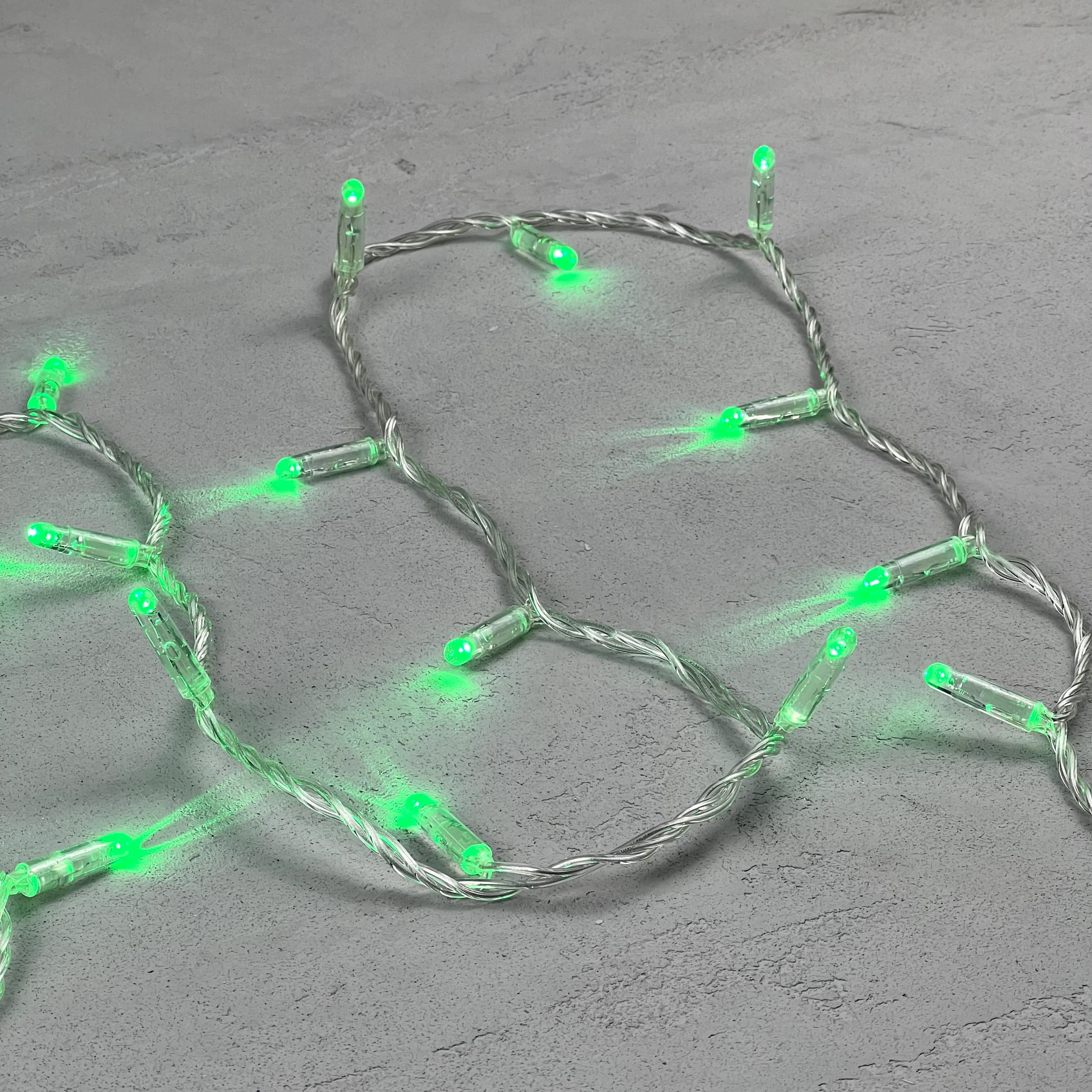 Гирлянда Нить с Колпачком 10м Зеленая 24В, 100 LED, Провод Прозрачный ПВХ, IP65 LTC PST100CAP-10-1G PST100CAP-10-1G