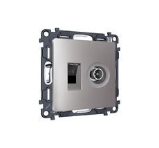 Комплект механизма розетки компьютерной + TV оконечной RJ-45 с автоматической защитной шторкой ALFA QUANT (AP5125, VM195) Ambrella Volt MA512510_AMB