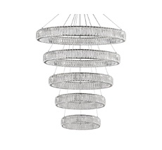 Подвесная люстра Newport Вертикальная композиция 8240 из пяти колец хром №78_NP