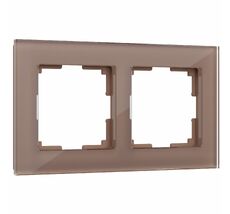 Рамка на 2 поста (латте, стекло) Favorit a058819_WR