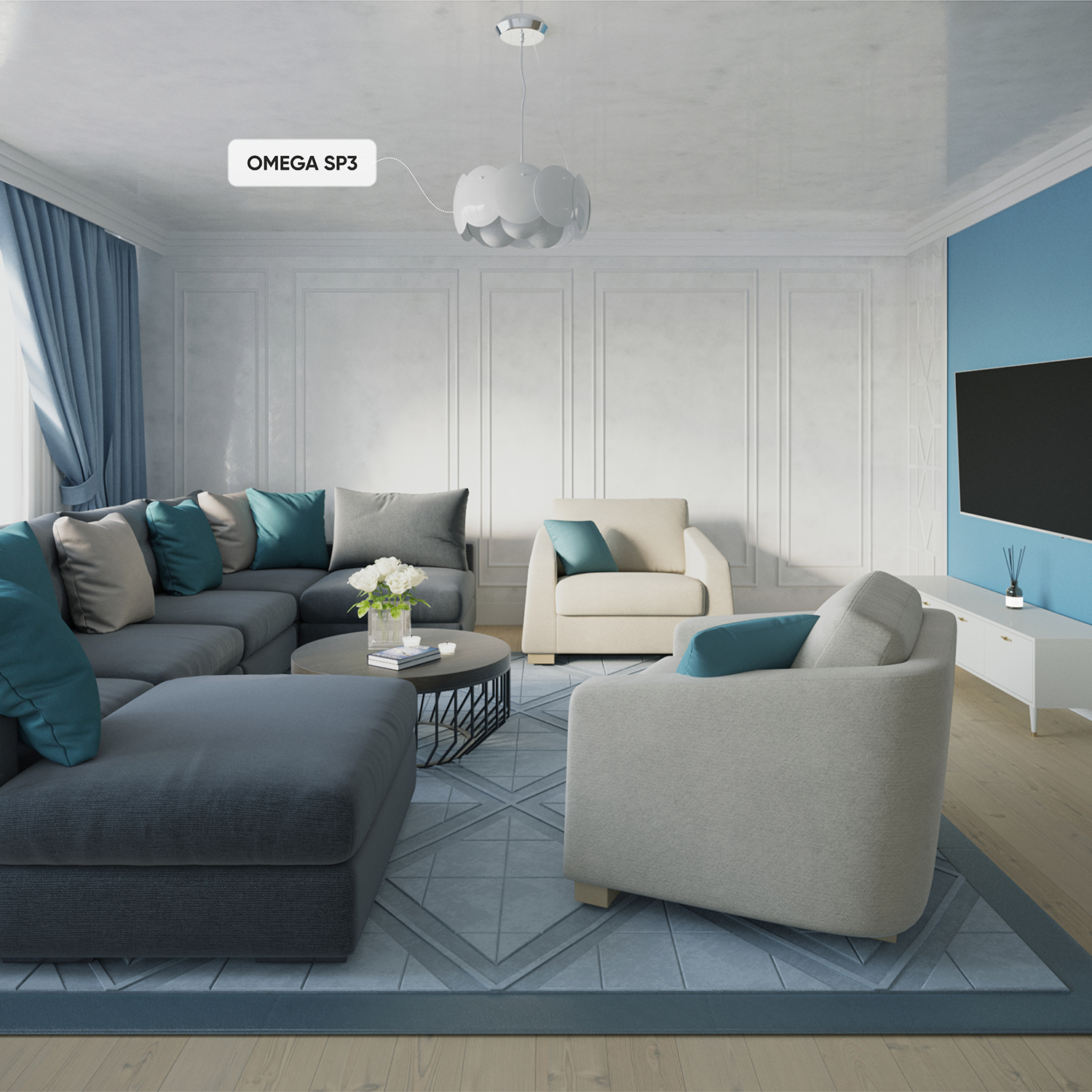 Подвесной светильник Crystallux OMEGA OMEGA SP3_CR