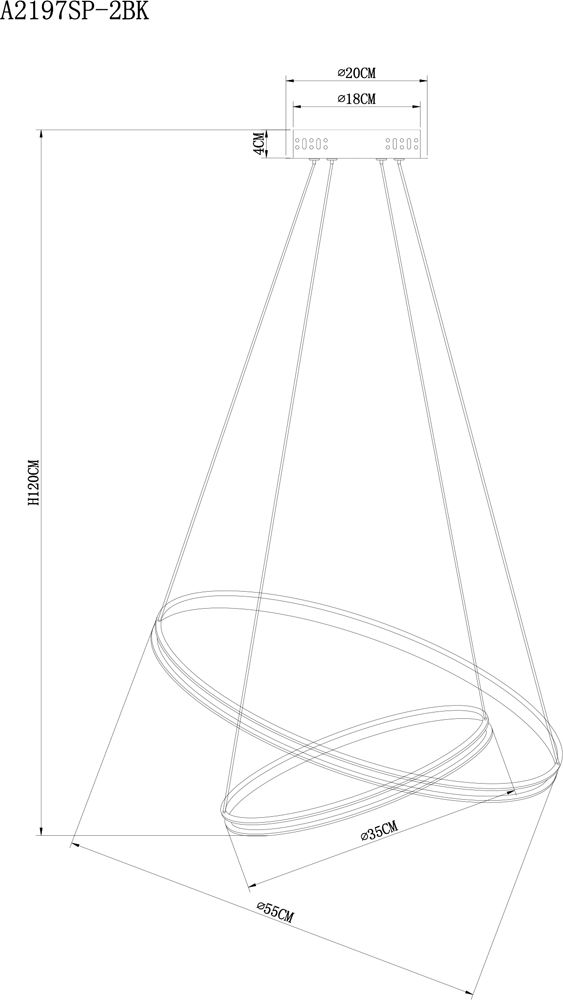 Подвесная люстра ArteLamp FRODO A2197SP-2BK