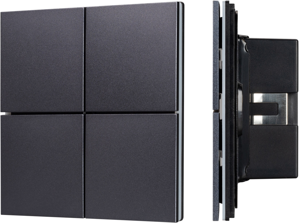 INTELLIGENT Кнопочная панель KNX-304-23-IN Black (BUS, Frameless) (IARL, IP20 Металл, 2 года) 039663 Arlight 039663_ARL