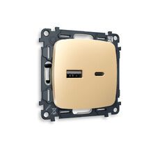 Розетка Ambrella Volt OMEGA 2USB A+C 20W быстрая зарядка QUANT MO611010_AMB