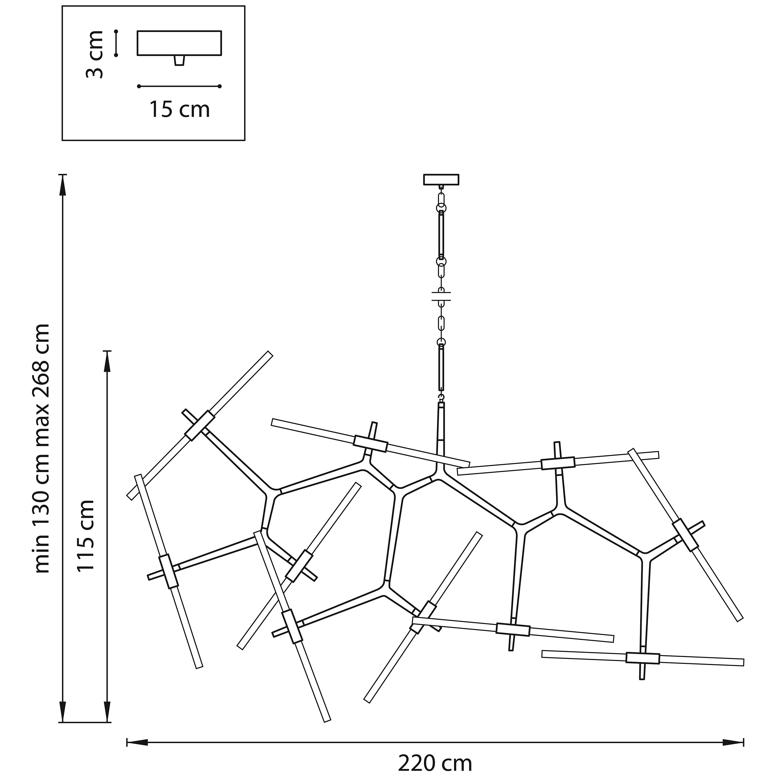 Подвесная люстра LightStar STRUTTURA 742203_LS
