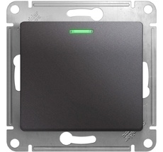 Выключатель встраиваемый одноклавишный с подсветкой (графит) Systeme Electric GSL001313