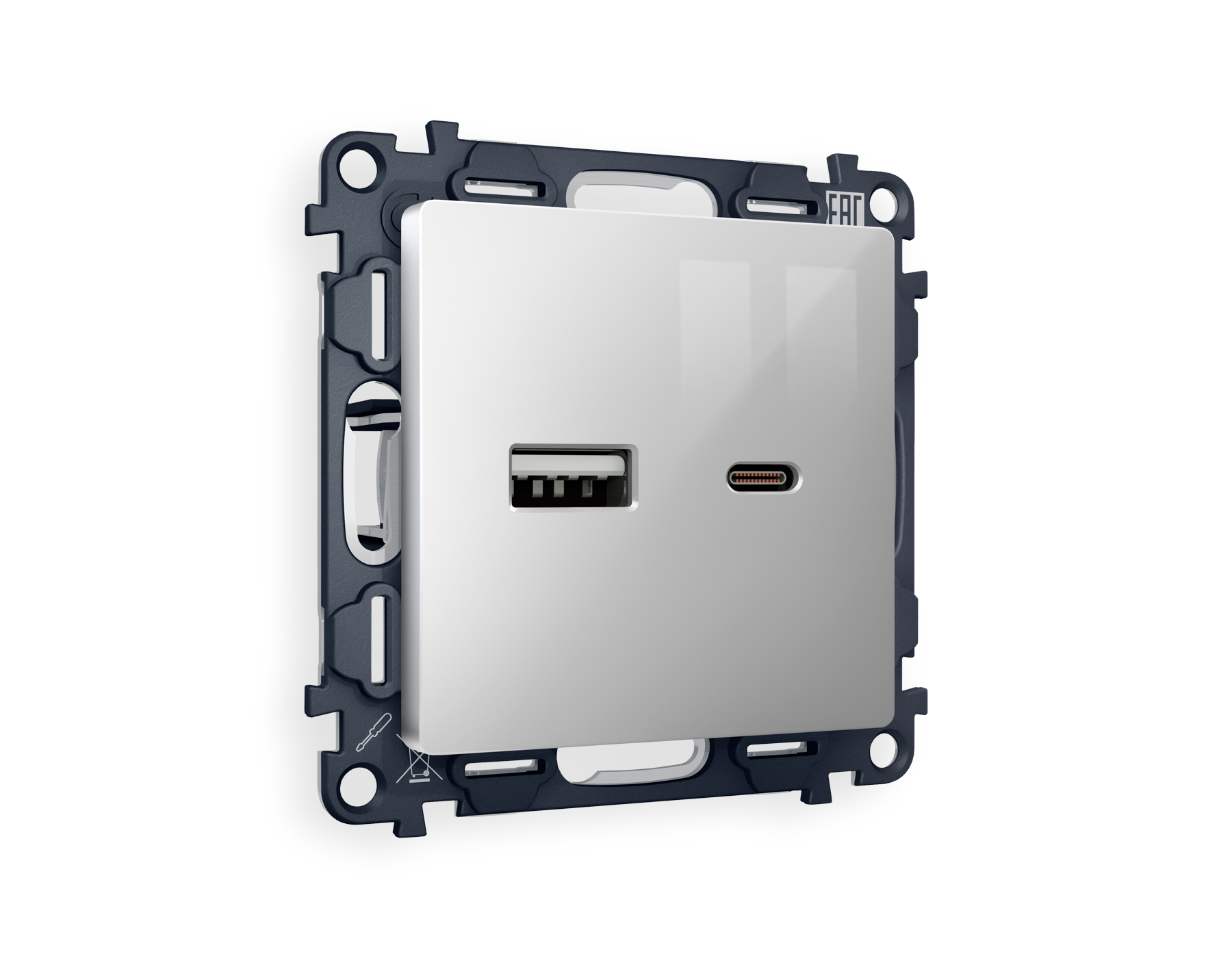 Розетка MA411010 A+C 20W быстрая зарядка QUANT MA411010_AMB