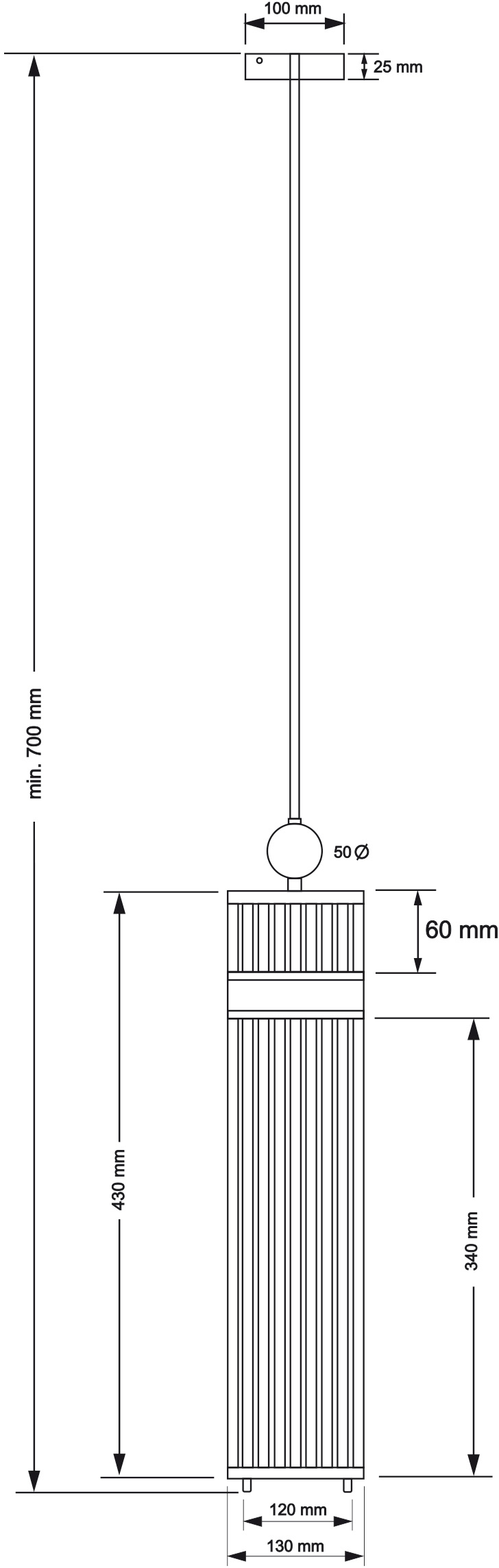 Подвесной светильник KUTEK LORETTO LOR-ZW-2(Z)120/R