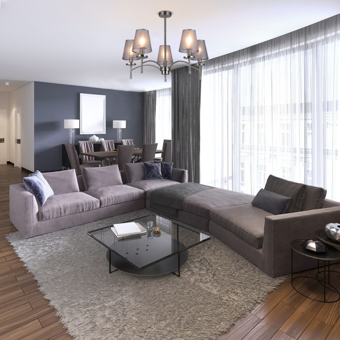 Потолочная люстра на штанге 694/5PL E14*40W Nickel Escada 694/5PL Nickel_ESC