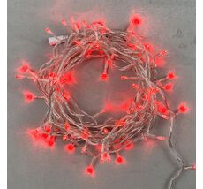 Гирлянда Нить 10м Красная 220В, 100 LED, Провод Прозрачный ПВХ, IP54 PST100-10-2R