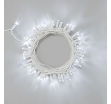 Гирлянда Нить 10м Белая 24В, 100 LED, Провод Белый Каучук 2,3мм, IP65 LTC ECO100-8-1W