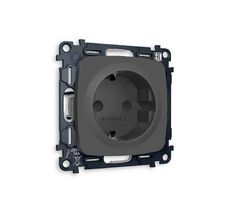 Розетка Ambrella Volt OMEGA мягкое касание с заземлением и шторками 2P+E 16A-250V QUANT MO907010_AMB