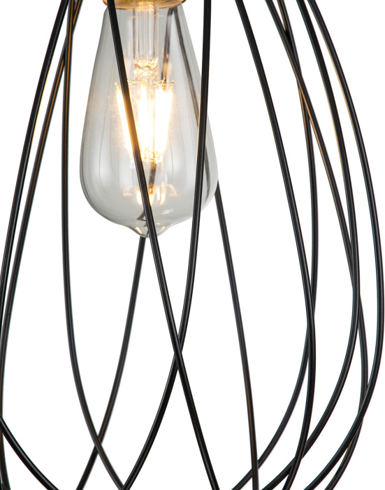 Подвесной светильник в форме клетки E27*60W Black/Brass Escada 10180/1S_ESC