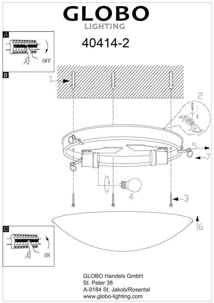 Потолочный светильник Globo Aliva 40414-2_GL
