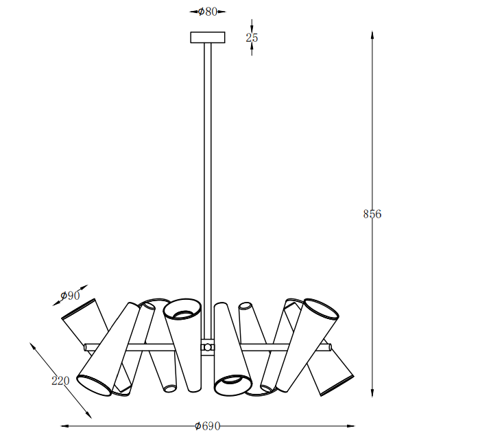 Подвесная люстра Maytoni Giro MOD095PL-10W_MY