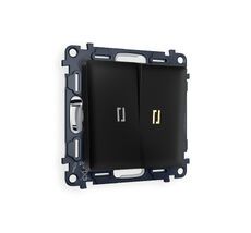 Выключатель двухклавишный проходной с подсветкой Ambrella Volt ALFA QUANT MA804030_AMB