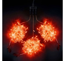 Комплект 3 Красных Нити по 20м c Контроллером, 600 LED, Провод Прозрачный Силикон, IP65 KDD600C-10-1R