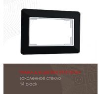 Рамка из закаленного стекла для двойной розетки Arte Milano 503.14-double.black