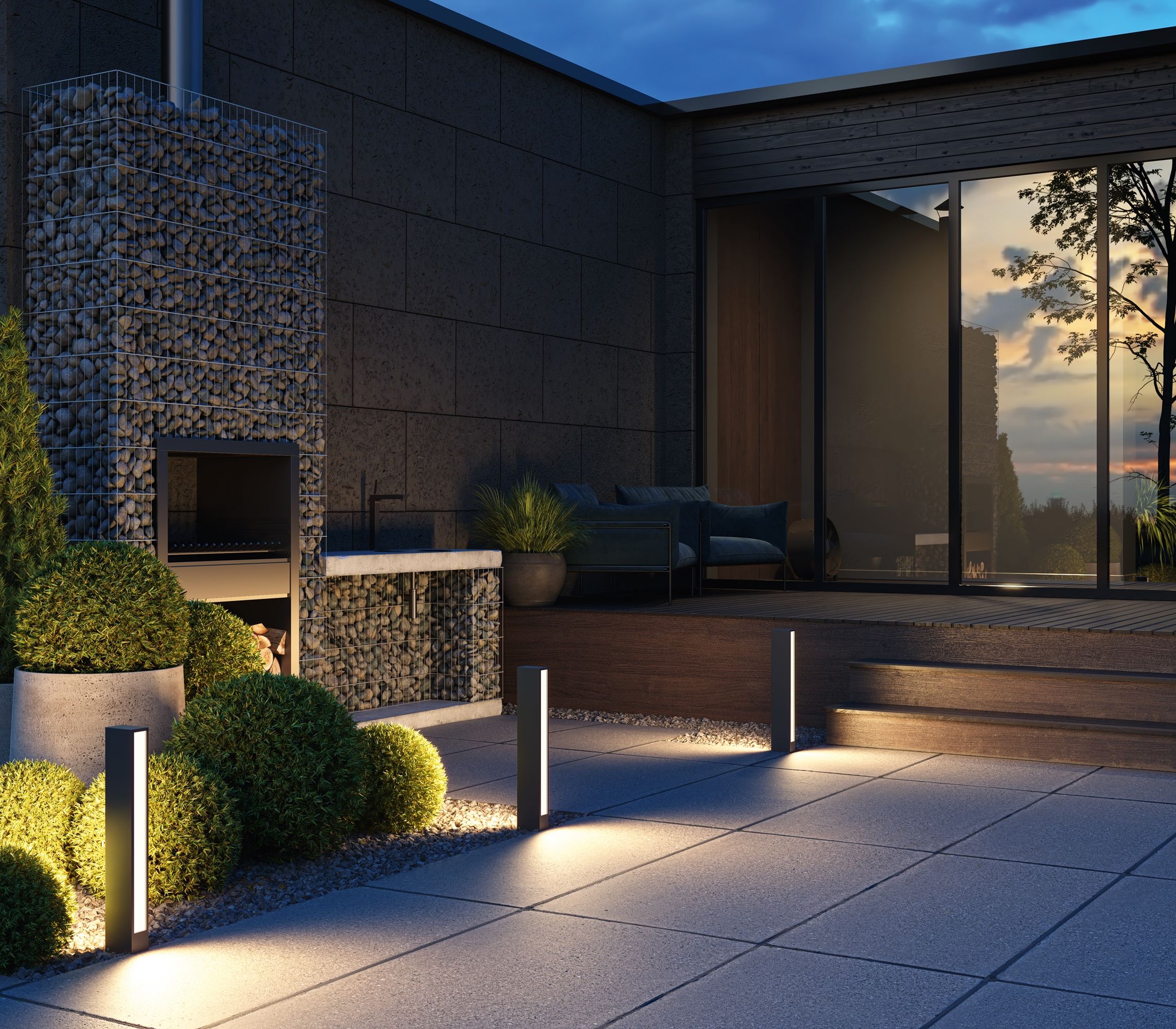 Фонарь уличный (столб) Hof O422FL-L12GF_MY