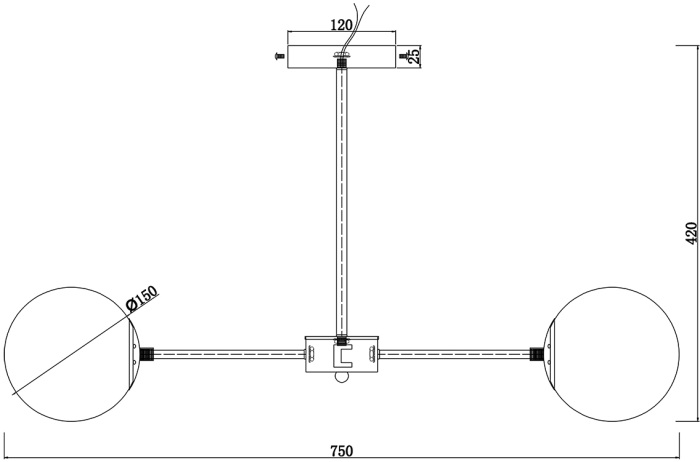 Потолочная люстра на штанге Escada 2110/6P Nickel_ESC