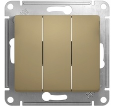 Выключатель встраиваемый трехклавишный (титан) Systeme Electric GSL000431