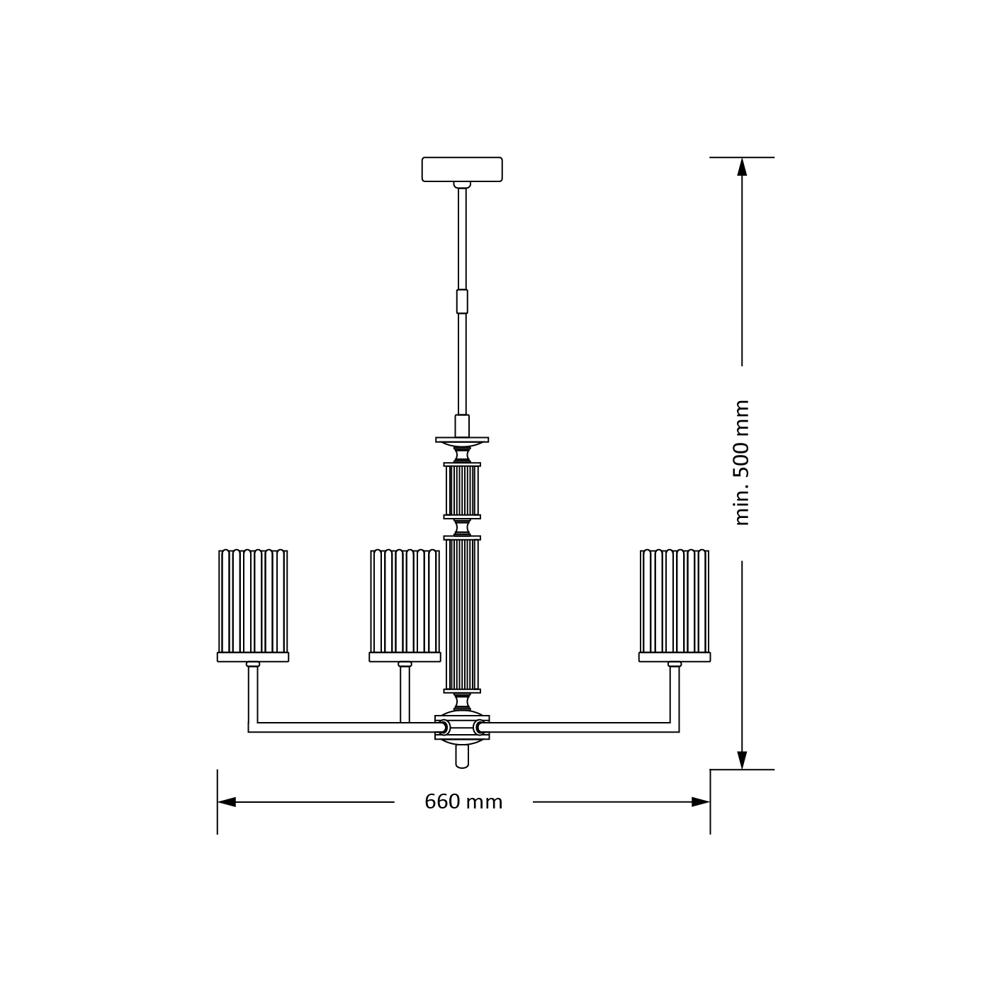 Подвесная люстра на штанге KUTEK MOOD Artu Ryfel ART-ZW-3(T)R