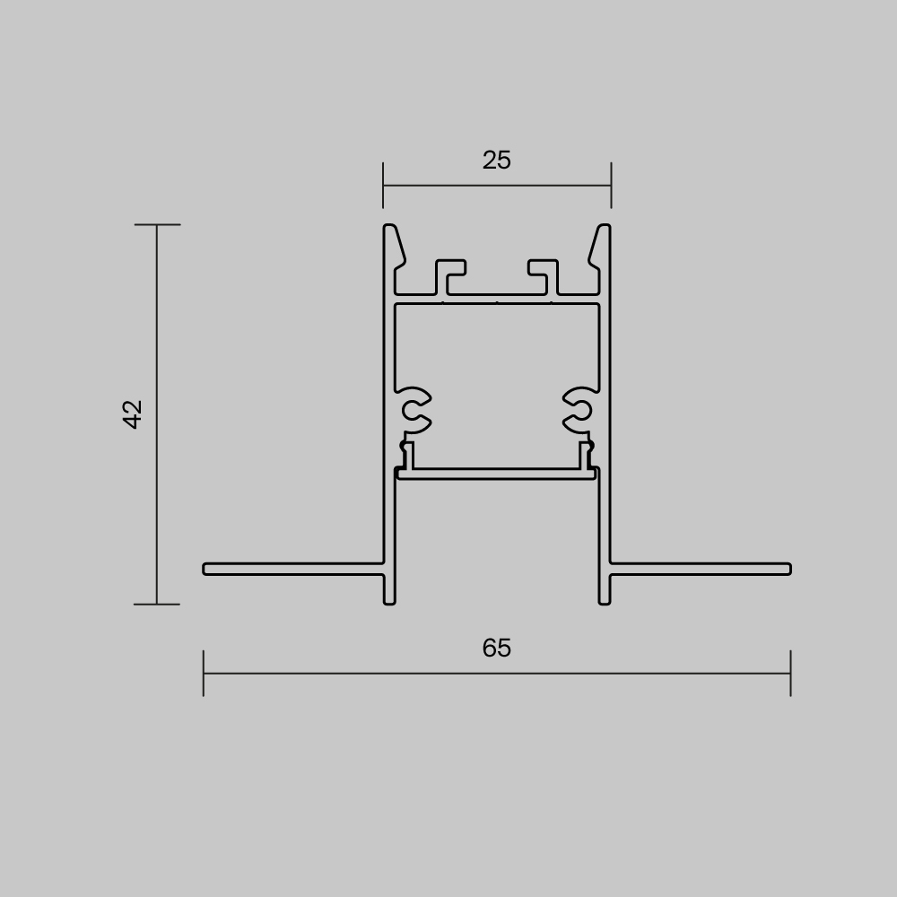Алюминиевый профиль встраиваемый скрытого монтажа 65x42 2м Mayton 636012_MY