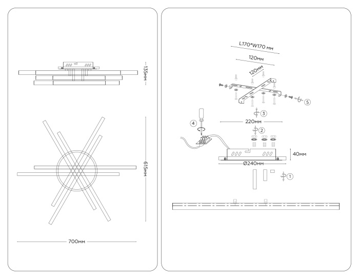 Потолочная люстра светодиодная с пультом Ambrella FL6271_AMB