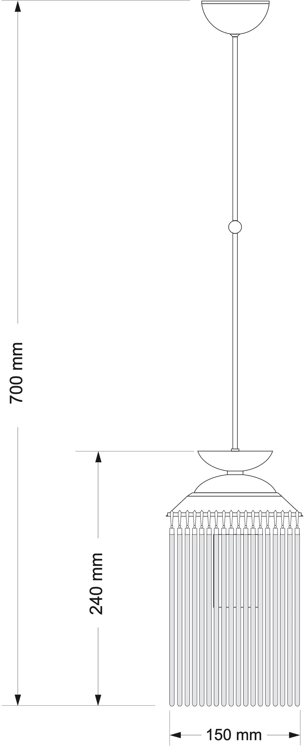 Подвесной светильник Kutek FIORE FIO-ZW-1(P)150