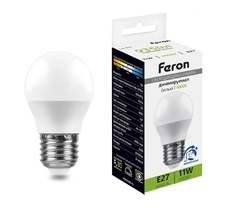 Лампа светодиодная G45 шар малый диммируемая 11W 230V E27 4000К Feron 51059_FR