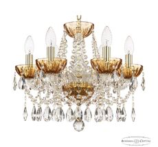 Хрустальная люстра Bohemia Ivele Crystal 5413/6/141 G Amber/M-1H_BI