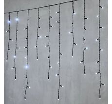 Гирлянда Бахрома с Колпачком 3,2 x 0,9 м Белая 220В, 180 LED, Провод Черный ПВХ, IP65 PIL180CAP-11-2W