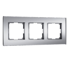 Рамка на 3 поста Senso (серебряный, стекло soft-touch) Werkel a064570_WR