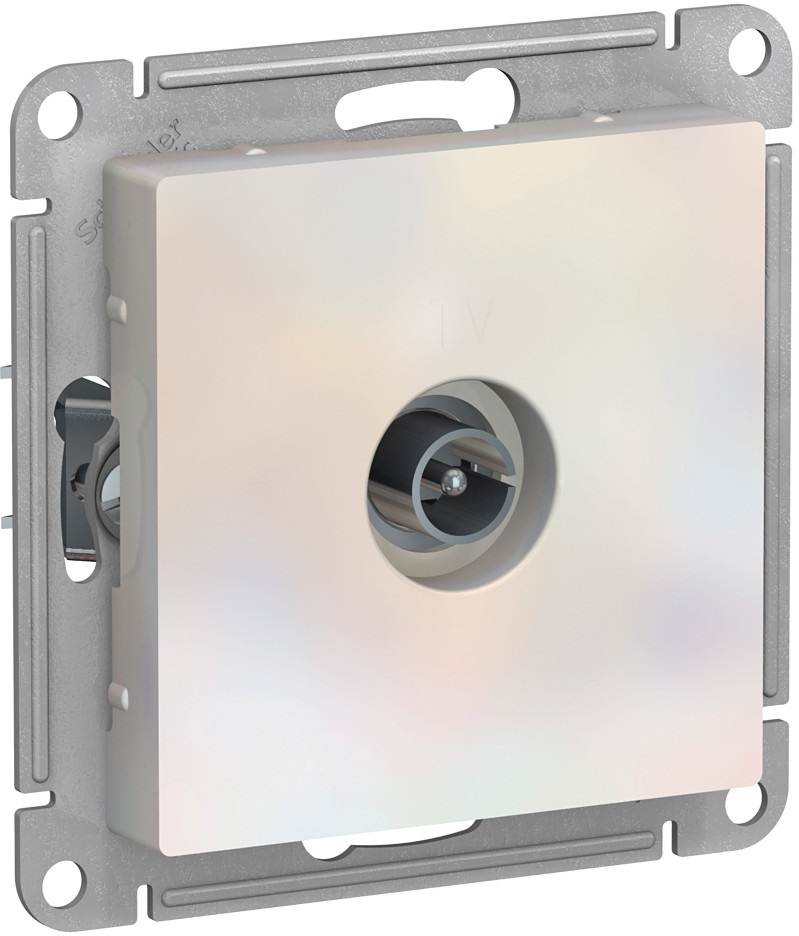 ТВ-розетка встраиваемая проходная (жемчужный) Systeme Electric ATN000493